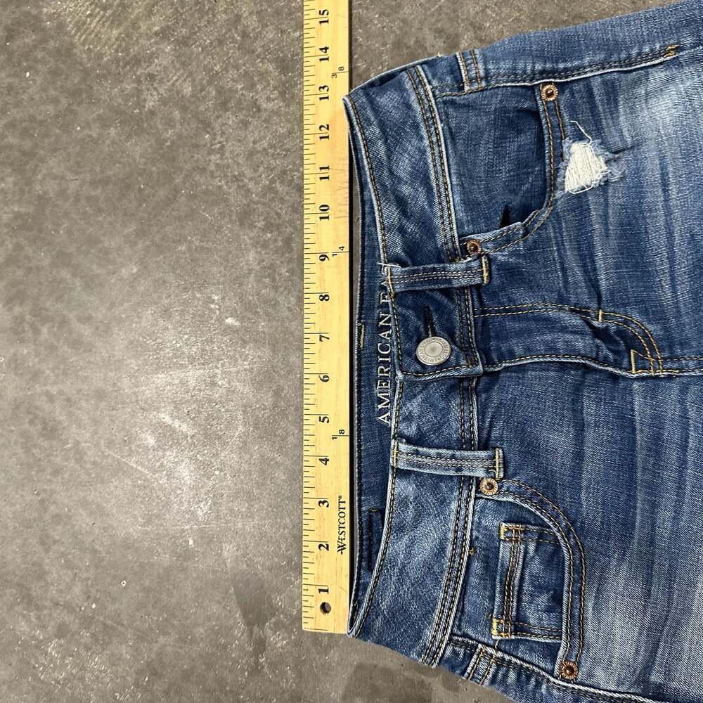 American Eagle Outfitters Flap Pocket Embellished Low-Rise Kick Bootcut Jeans - Picture 6 of 8
